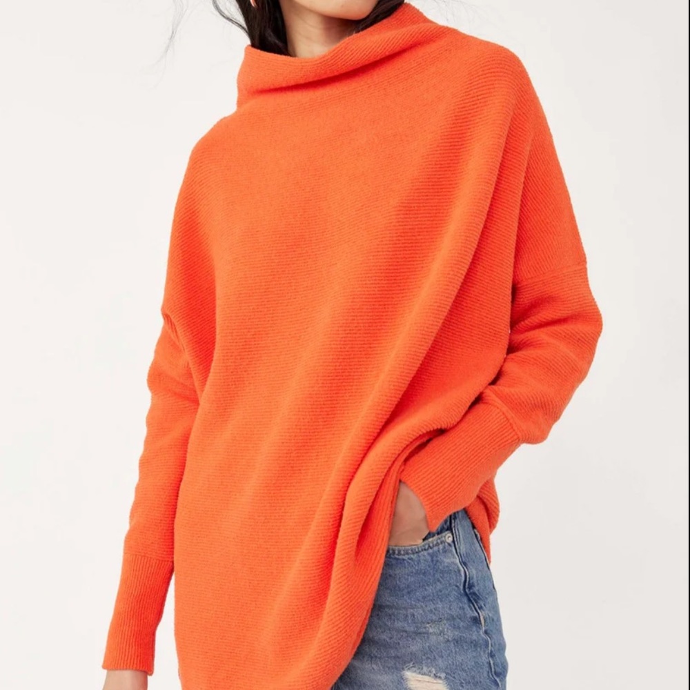 Free People Ottoman Slouchy Tunic Audacious Orange